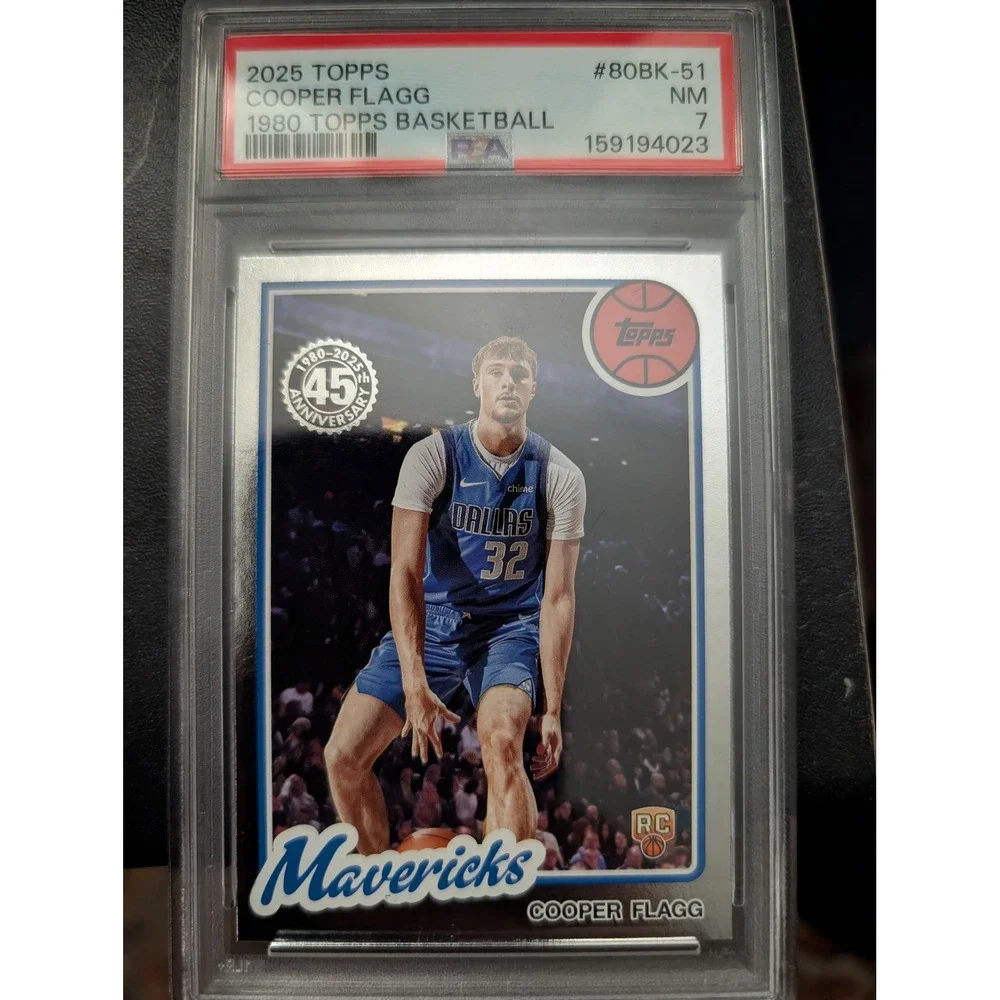 2025 Topps Cooper Flagg 1980 Topps Basketball RC #80BK-51 PSA 7 NM Mavericks